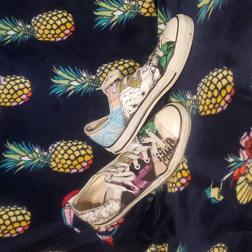 Converse multi pattern shoes